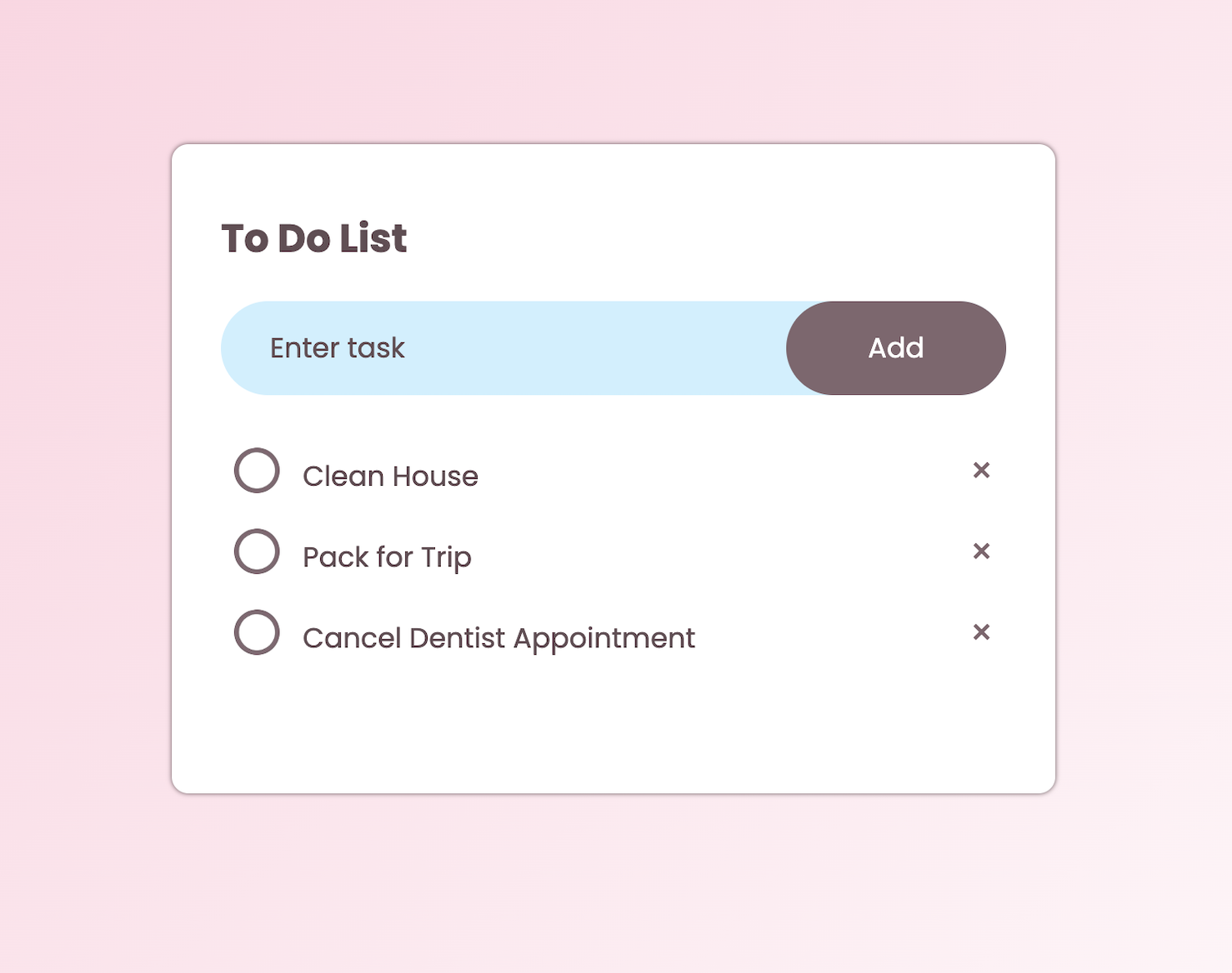 Todo list app