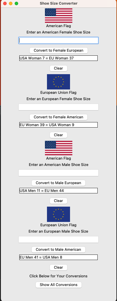 Shoe Conversion Application Image